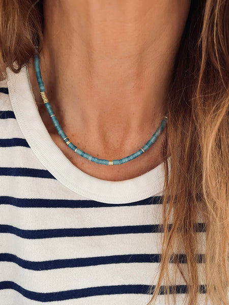 Crystal PUKA Choker (Azure)