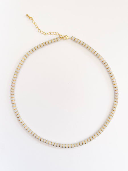 Crystal PUKA Choker (Quartz/Gold) • NEW