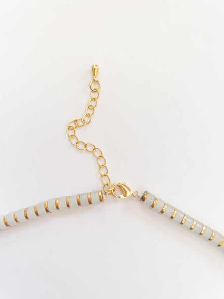 Crystal PUKA Choker (Quartz/Gold) • NEW