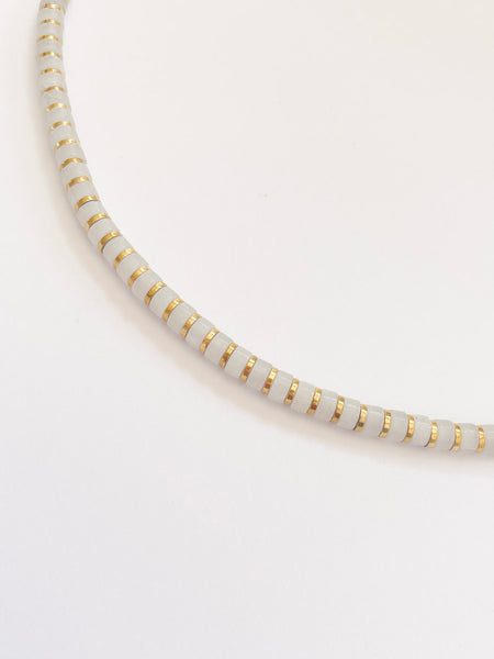 Crystal PUKA Choker (Quartz/Gold) • NEW