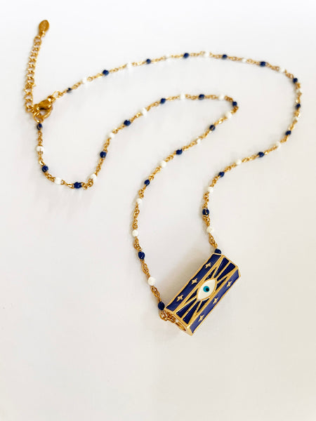 GALAXY OF LOVE Necklace (Navy/White/Black)