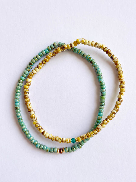 INTENTION Bracelet Duo (Turquoise + Coffee) • NEW