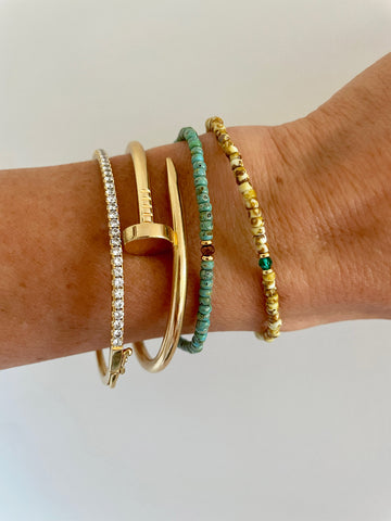 INTENTION Bracelet Duo (Turquoise + Coffee) • NEW