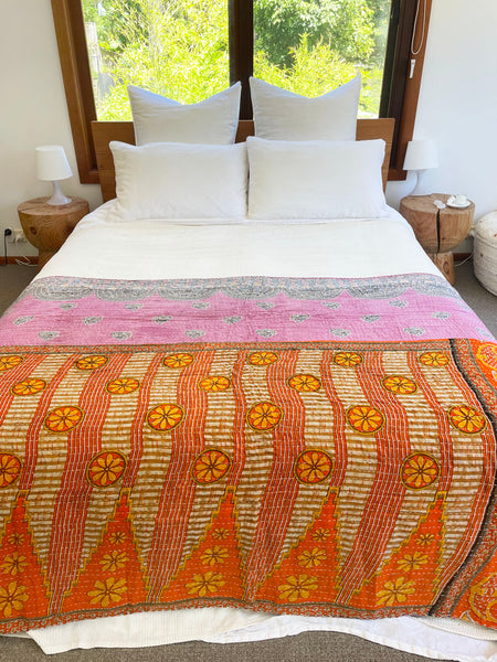 Vintage Indian Reversible Kantha Throw (Number 48)