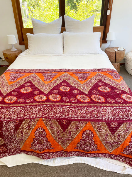 Vintage Indian Reversible Kantha Throw (Number 48)