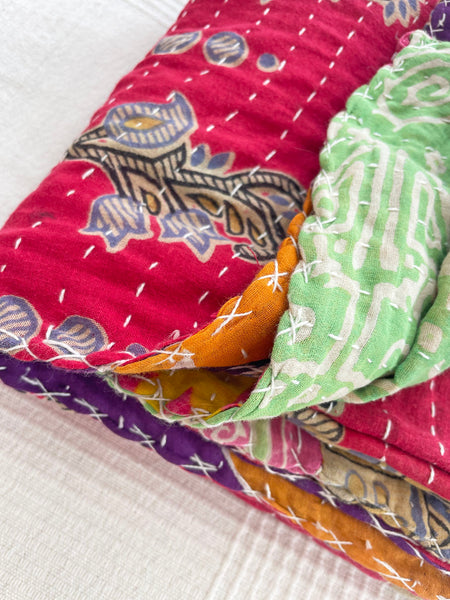 Vintage Indian Reversible Kantha Throw (Number 63)