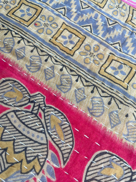 Vintage Indian Reversible Kantha Throw (Number 63)