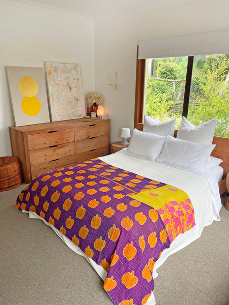 Vintage Indian Reversible Kantha Throw (Number 63)