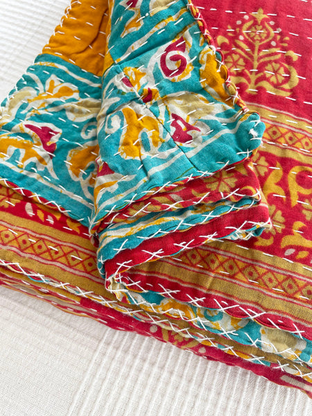 Vintage Indian Reversible Kantha Throw (Number 64)
