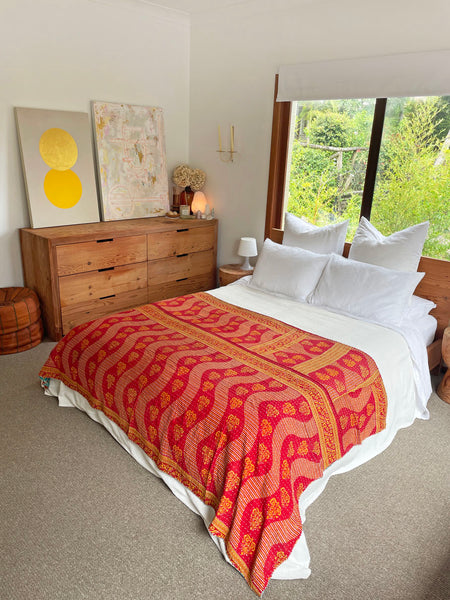 Vintage Indian Reversible Kantha Throw (Number 64)