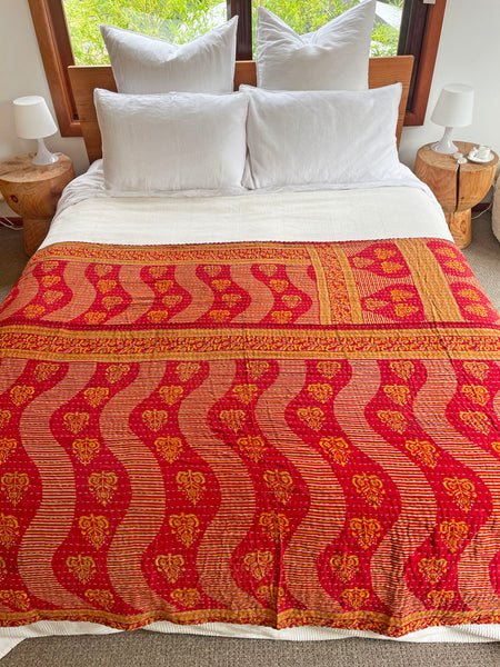 Vintage Indian Reversible Kantha Throw (Number 64)