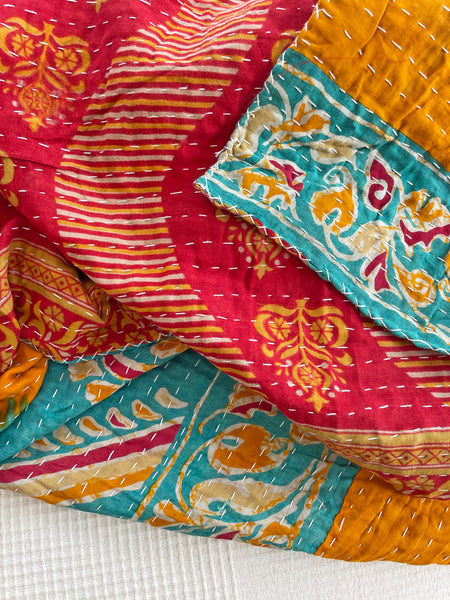 Vintage Indian Reversible Kantha Throw (Number 64)