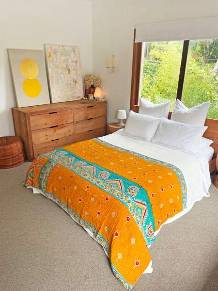 Vintage Indian Reversible Kantha Throw (Number 64)
