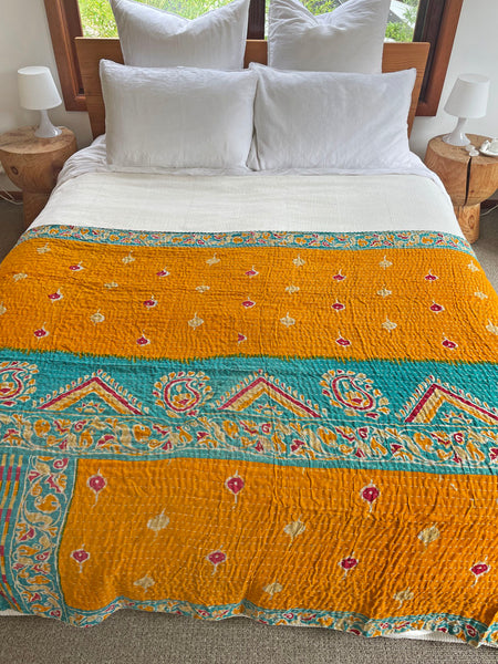 Vintage Indian Reversible Kantha Throw (Number 64)