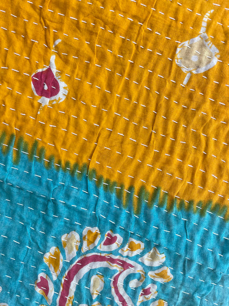 Vintage Indian Reversible Kantha Throw (Number 64)