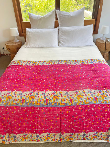 Vintage Indian Reversible Kantha Throw (Number 66)