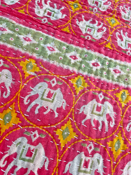 Vintage Indian Reversible Kantha Throw (Number 71) • NEW