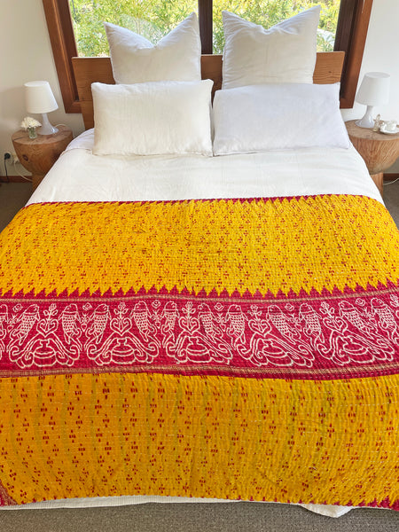 Vintage Indian Reversible Kantha Throw (Number 71) • NEW