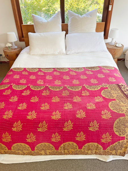 Vintage Indian Reversible Kantha Throw (Number 72) • NEW