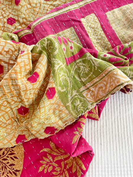 Vintage Indian Reversible Kantha Throw (Number 72) • NEW