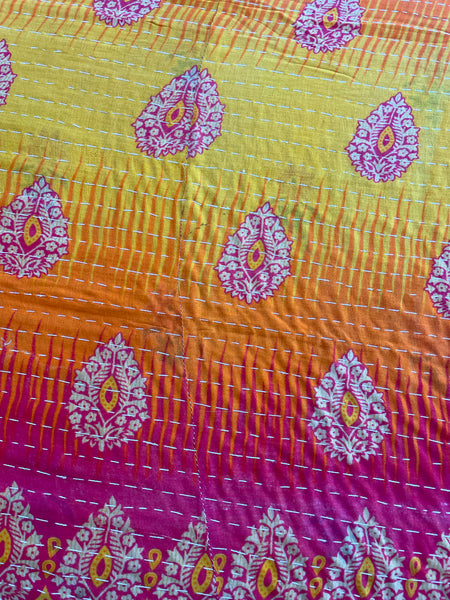 Vintage Indian Reversible Kantha Throw (Number 73) • NEW