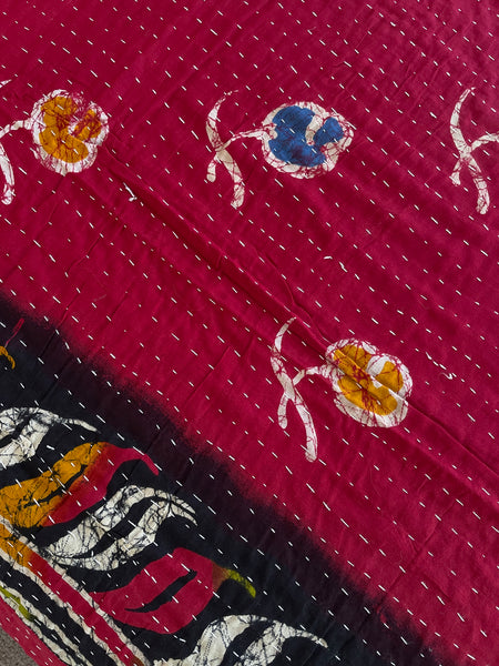 Vintage Indian Reversible Kantha Throw (Number 74) • NEW