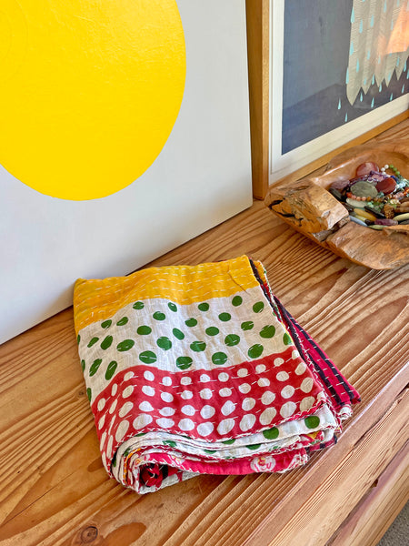 Vintage Indian Reversible Kantha Throw (Number 75) • NEW