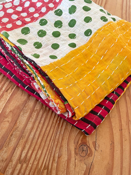 Vintage Indian Reversible Kantha Throw (Number 75) • NEW