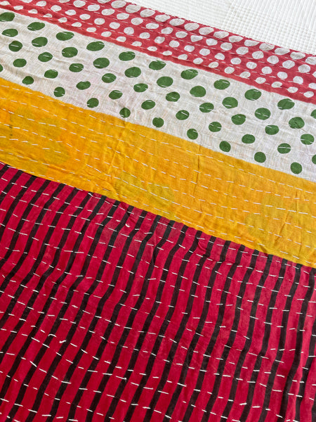 Vintage Indian Reversible Kantha Throw (Number 75) • NEW