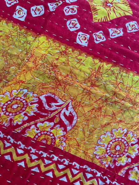 Vintage Indian Reversible Kantha Throw (Number 75) • NEW