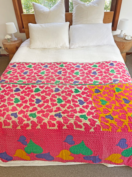 Vintage Indian Reversible Kantha Throw (Number 76) • NEW