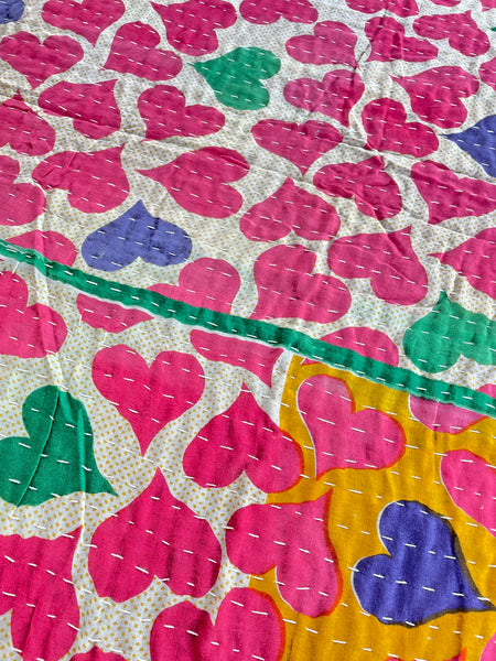 Vintage Indian Reversible Kantha Throw (Number 76) • NEW