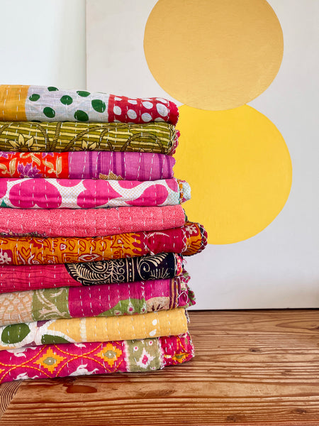Vintage Indian Reversible Kantha Throw (Number 72) • NEW
