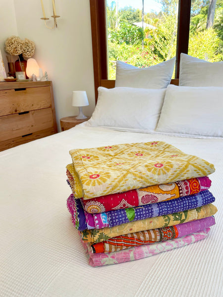 Vintage Indian Reversible Kantha Throw (Number 48)
