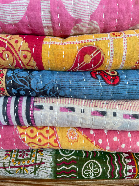 Vintage Indian Lightweight Kantha Throw (Number 66)