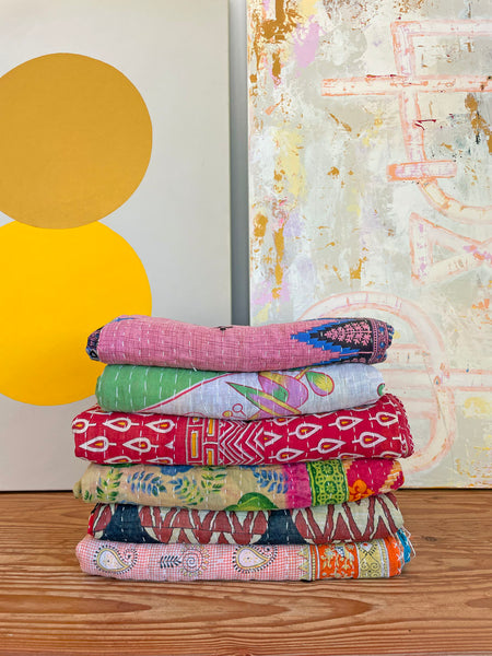 Vintage Indian Reversible Kantha Throw (Number 55)