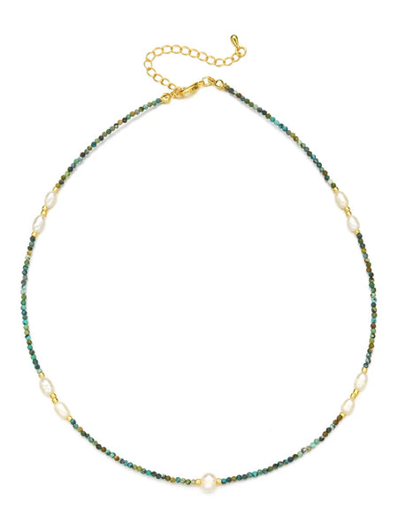 NALU Freshwater Pearl Choker (African Turquoise) • NEW