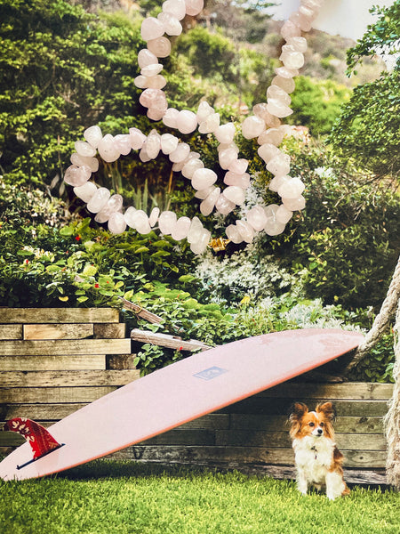 The DELUXE Surfer Boy Necklace (Rose Quartz) • NEW