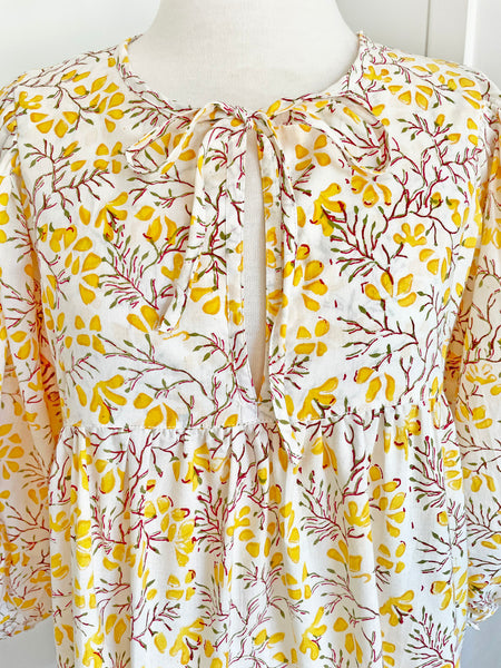 Chowchilla Vintage ARKIE Dress (Midi) • "Yellow Meadow" • NEW