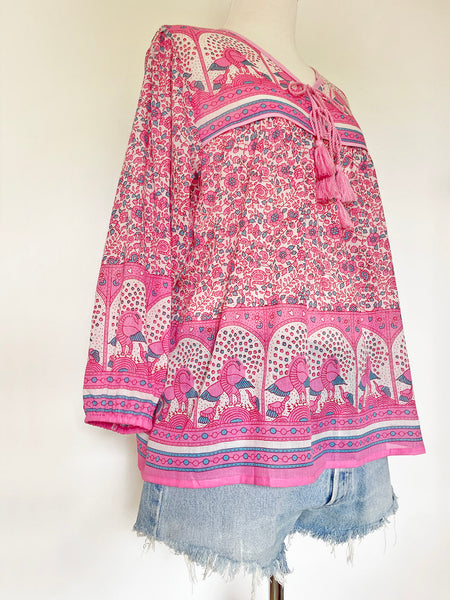 Chowchilla Vintage Indian GYPSET Blouse • "Tulsi" • BACK IN STOCK