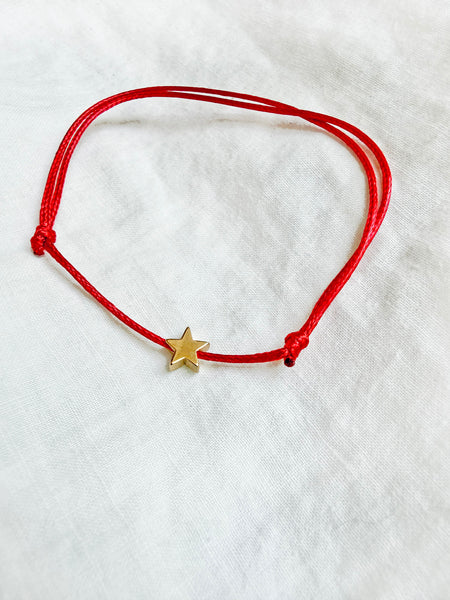 MAKE A WISH Cord Bracelet (Red) • NEW
