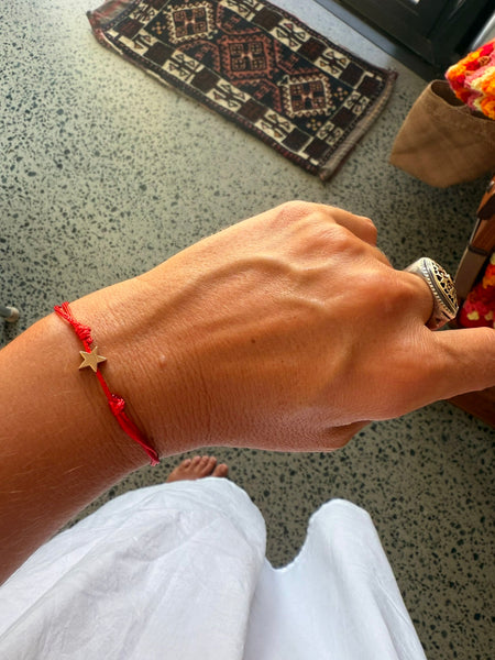 MAKE A WISH Cord Bracelet (Red) • NEW