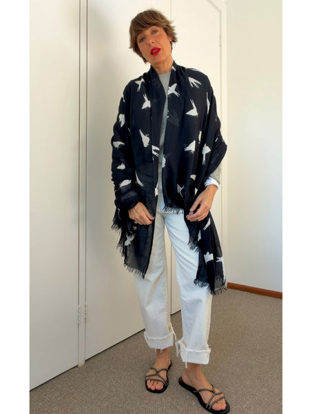 Pre-Loved Birds Scarf/Sarong • 200cm x 100cm