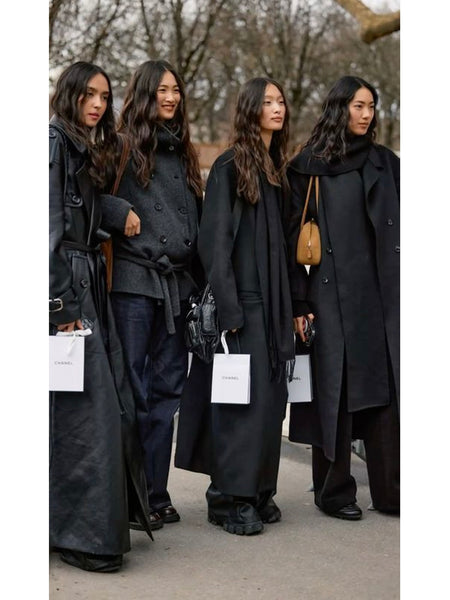 Pre-Loved Classic Black Cotton Trench Coat • (Size 18)
