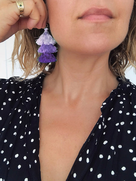 Cascade Tassel Earrings (Lilac)