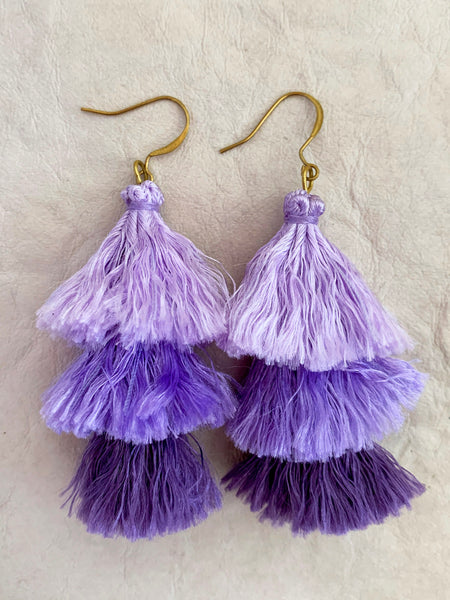 Cascade Tassel Earrings (Lilac)