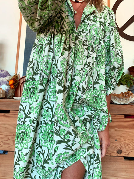 Chowchilla Vintage Arkie Dress "Ivy Green" • LAST ONE (Size XXL)