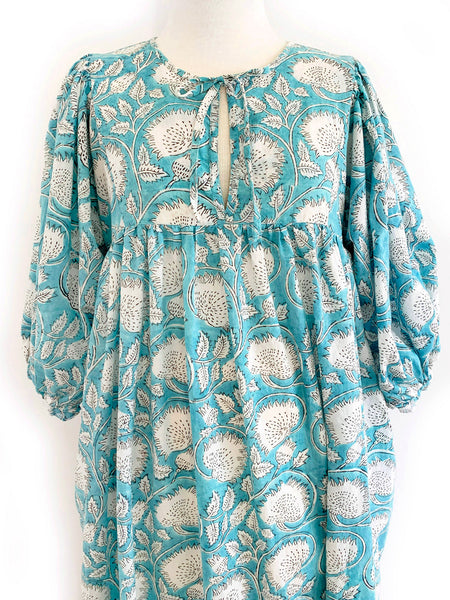Chowchilla Vintage Arkie Dress "Aqua Vine"
