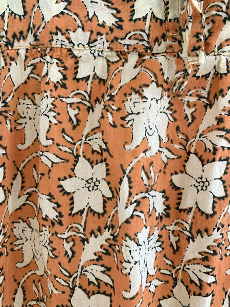 Chowchilla Vintage Arkie MINI Dress "Terracotta Blossom"