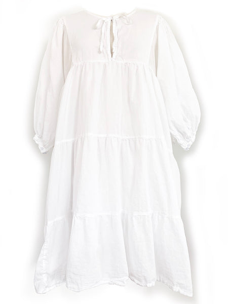 Chowchilla Vintage Arkie MINI Dress "White Cotton Voile"